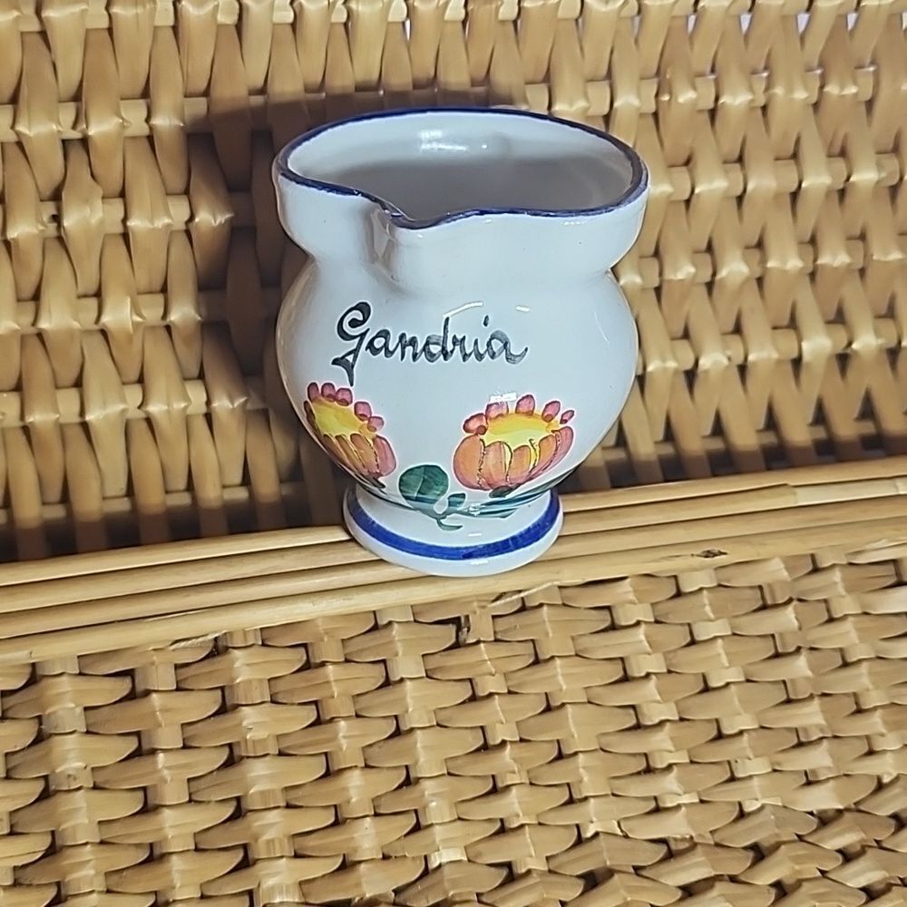 Vintage Handpainter Small Pitcher/Creamer Souvenir Gandria Switzerland